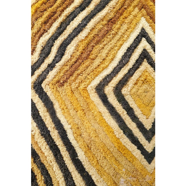 Authentic vintage raffia grass cloth Shoowa mat. Beautifully framed floating on black linen ground. Simple black wood...