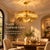 Handmade Brass Floral Ceiling Light, Vintage Lotus Flower Chandelier, Hammered Brass Pendant Light, Scalloped Ceiling Fixture For Sale - Image 12 of 13