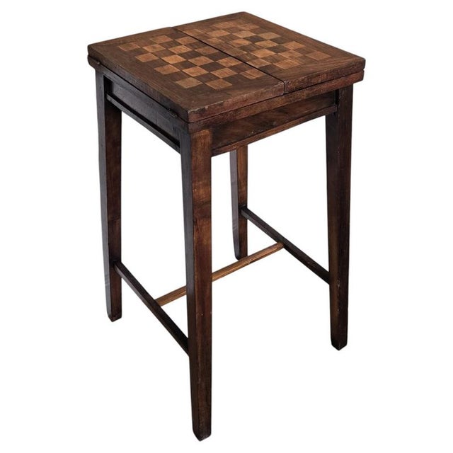 Gold Mid-Century Italian Walnut Chess Table, 1950s For Sale - Image 8 of 8