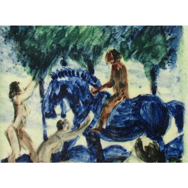 Mid-Century Ceramic Tile Artwork Mounted on Museum Stand For Sale - Image 4 of 7