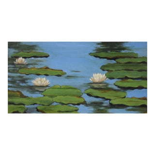 Lily Pads - Original Oil on Canvas by Maria Pavao For Sale
