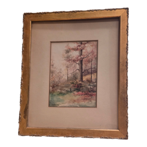 Antique Watercolor Landscape Painting
