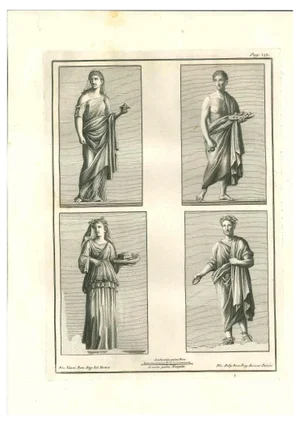 Nicola Billy, Ancient Roman Statues, Original Etching, 18th Century