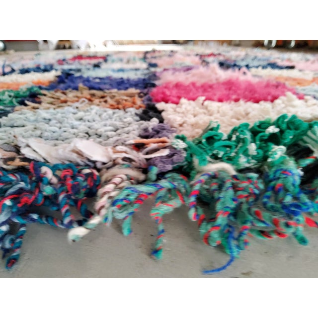 Contemporary Vintage Geometric Boucherouite Rug, Morocco, 1980s For Sale - Image 3 of 6