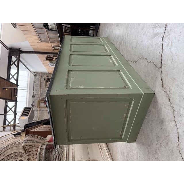 Sage Green and Black Wooden Retail Counter For Sale - Image 4 of 17