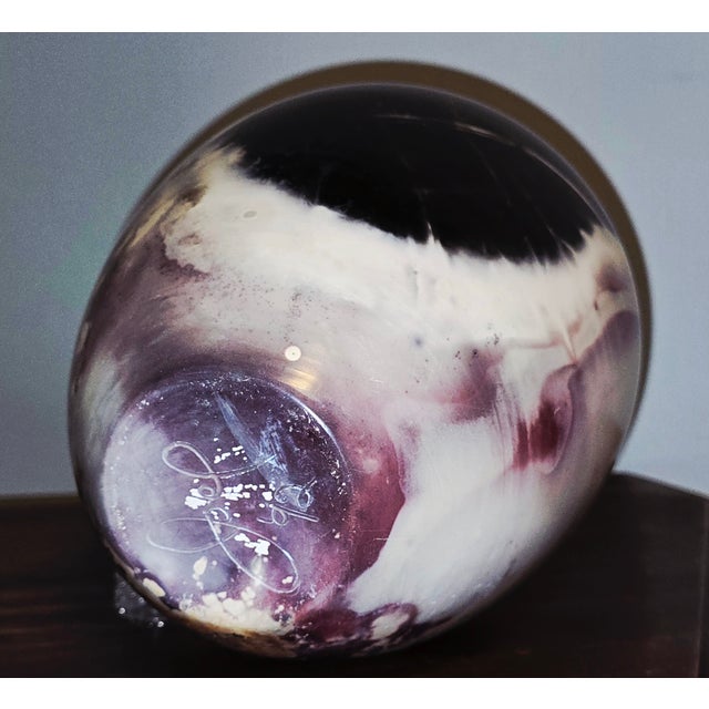 Ceramic Joel Magen Studio Pottery Vase – Marbled Reactive Glaze, One‑of‑a‑Kind Artisan Form For Sale - Image 7 of 9