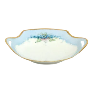 RS Germany Forget Me Nots Porcelain Small Candy Nut Dish with Two Handles