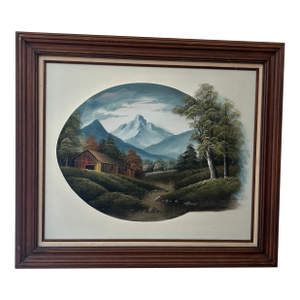 Original Landscape Painting on Canvas by Nathan Still Life Signed Framed