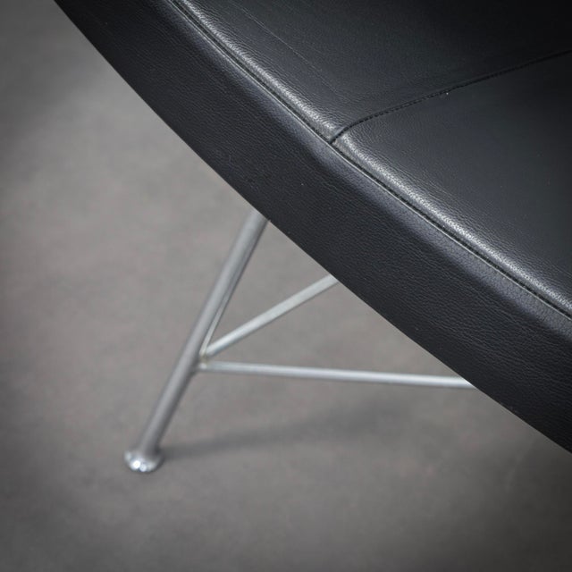 Black Coconut Lounge Chair in Leather by George Nelson for Vitra, 1955 For Sale - Image 8 of 11