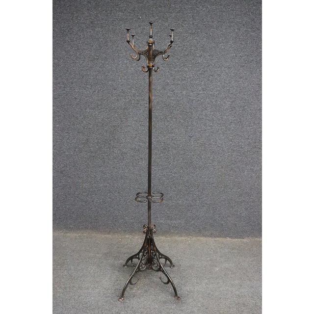 Victorian Iron Hall Tree Coat Rack & Umbrella Stand For Sale - Image 4 of 10
