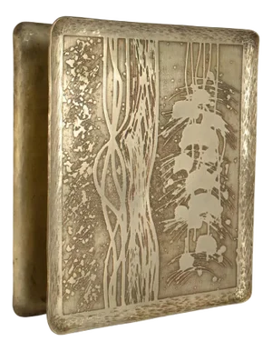 Large Double Door Handles with Etched Silver Plated Texture, 1960s