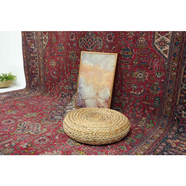 1970s Vintage Persian Handmade Wool 9x12 Red Area Rug For Sale - Image 10 of 11