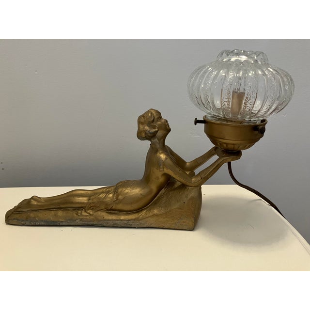 1900s Art Deco Female Figurine Table Lamp Chairish