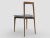 Contemporary Modern Linea 624 Grey Chair in Blue Leather and Wood by Collector Studio For Sale - Image 3 of 5
