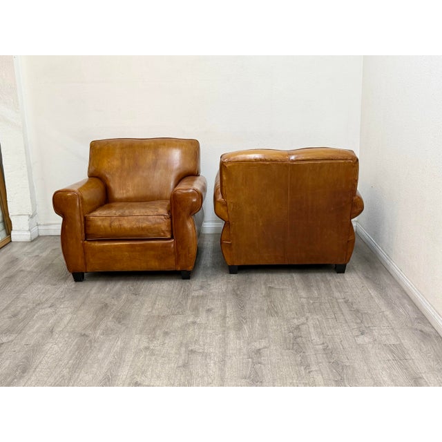 Pair of Leather Chairs For Sale - Image 9 of 11