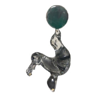 Daum France Crystal Sea Lion 11in Pate De Verre For Sale