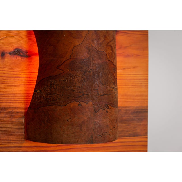 Rectangular Pine Wall Lamp with Bur Wood Veneer Shades, 1960s For Sale - Image 11 of 15