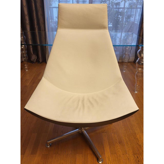 Modern Kayak Armchair in White and Black Leather from Kastel, Italy, 2010s For Sale - Image 3 of 13