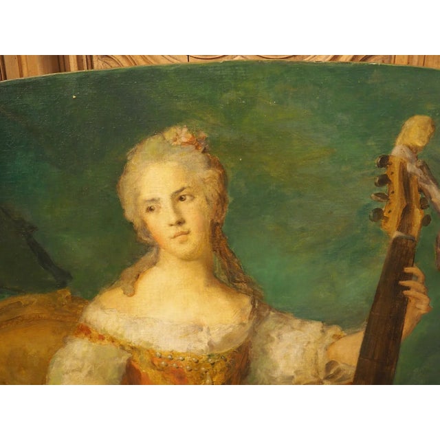 19th Century 19th Century French Overdoor Painting, the Cellist For Sale - Image 5 of 12