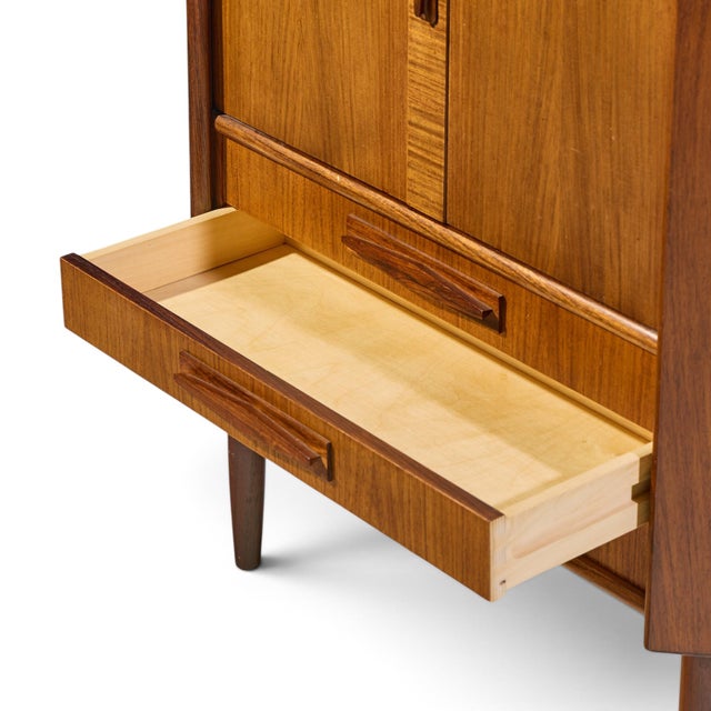 Wood Omann Jun Style Mid Century Danish Rosewood Corner Cabinet For Sale - Image 7 of 8