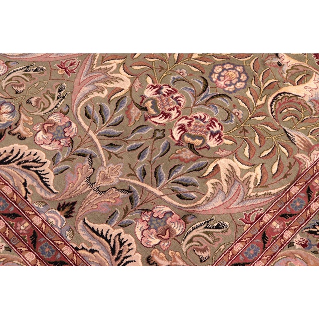 Shabby Chic Shabby Chic Pak-Persian Green/Rust Wool Rug - 9'0'' X 12'0'' For Sale - Image 3 of 9