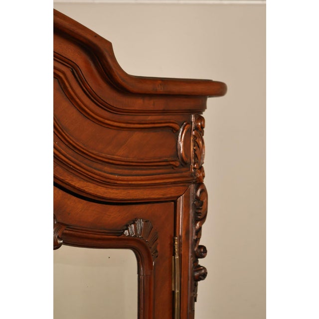 French Louis XV Style Antique Carved Mahogany Mirrored Armoire For Sale - Image 17 of 18