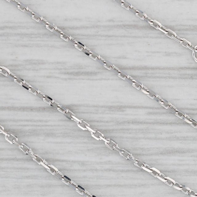 New 0.22ctw Diamond V Pendant Necklace 14k White Gold 15.5-17.5" Cable Chain For Sale - Image 4 of 6