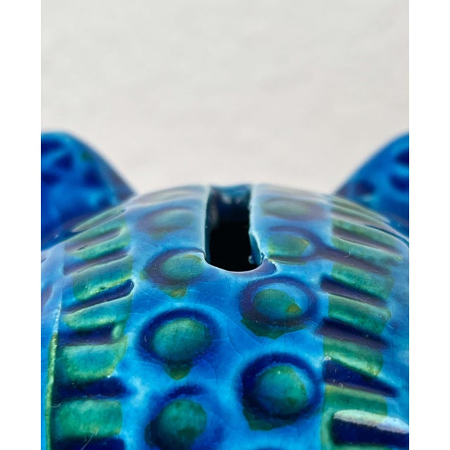 Ceramic Mid-Century Modern Italian Rimini Blu Pottery Piggy Penny Bank Figurine by Aldo Londi for Bitossi, 1960s For Sale - Image 7 of 18