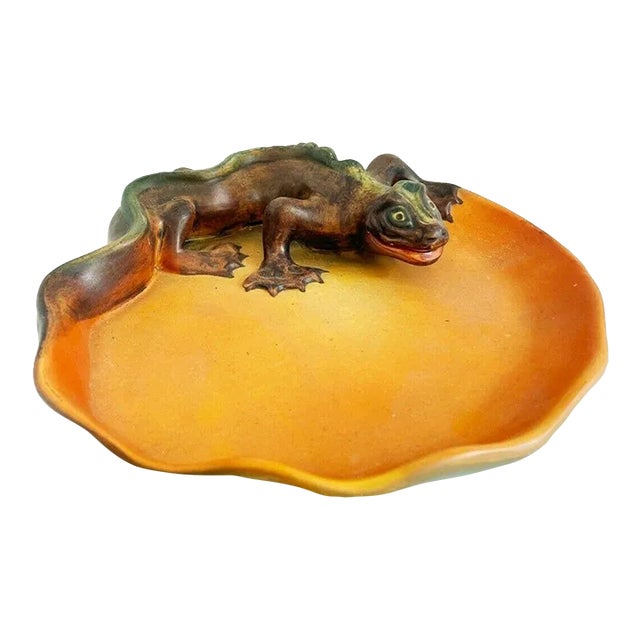 P. Ipsens Enke Danish Art Nouveau Lizard Plate For Sale
