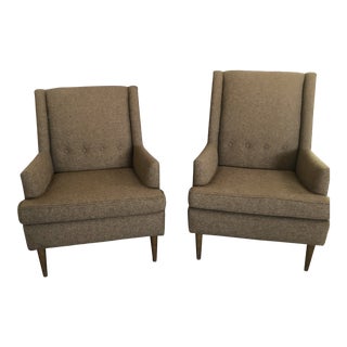 Mid 20th Century "Jack and Jill" Upholstered Chairs - a Pair For Sale