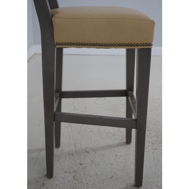 Gray Set of 6 Lee Faux Leather Seat Bar Stools For Sale - Image 8 of 18