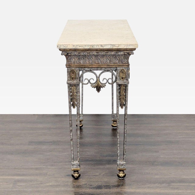 Maitland - Smith Maitland Smith Marble Top Console Table For Sale - Image 4 of 11