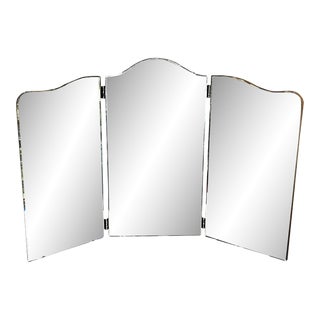 1920s Triptych Tabletop Mirror For Sale