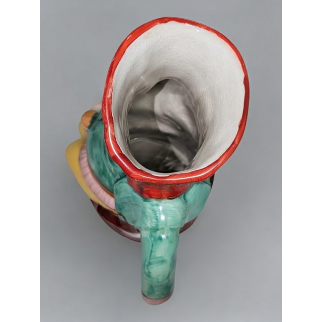 Late 19th Century Antique Hand-Painted Polychrome Ceramic Toby Jug – 9" For Sale - Image 5 of 6