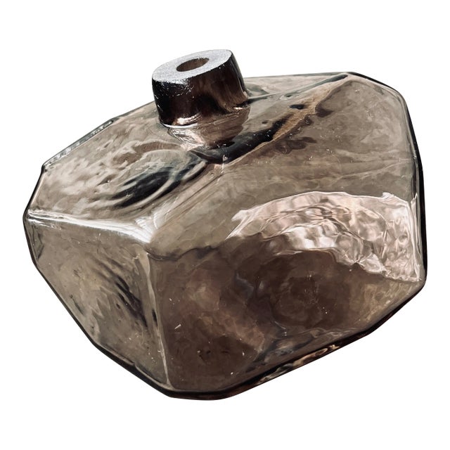 Late 20th Century Amethyst Blown Glass Geode Vase For Sale