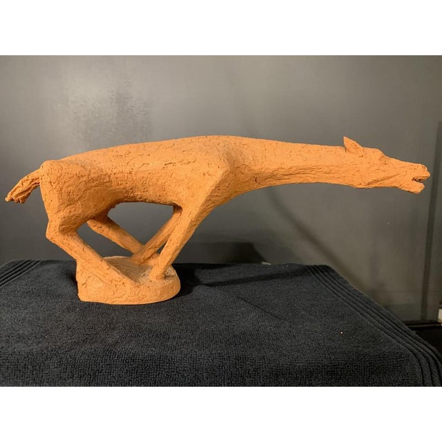 Terracotta Horse Animal Sculpture by Mario Peruggini, 1960s For Sale - Image 6 of 15
