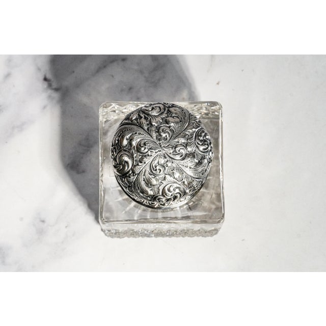Victorian Exceptional Huge Antique Sterling Silver Black, Starr & Frost Cut Crystal Victorian Desk Paperweight Inkwell Luxury Home Decor For Sale - Image 3 of 18