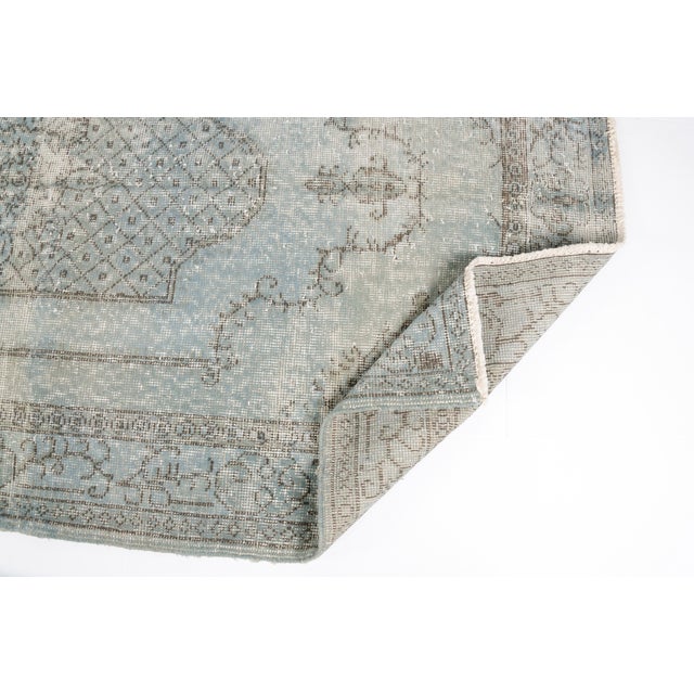 Textile Vintage Aqua Colour Oushak Rug For Sale - Image 7 of 10