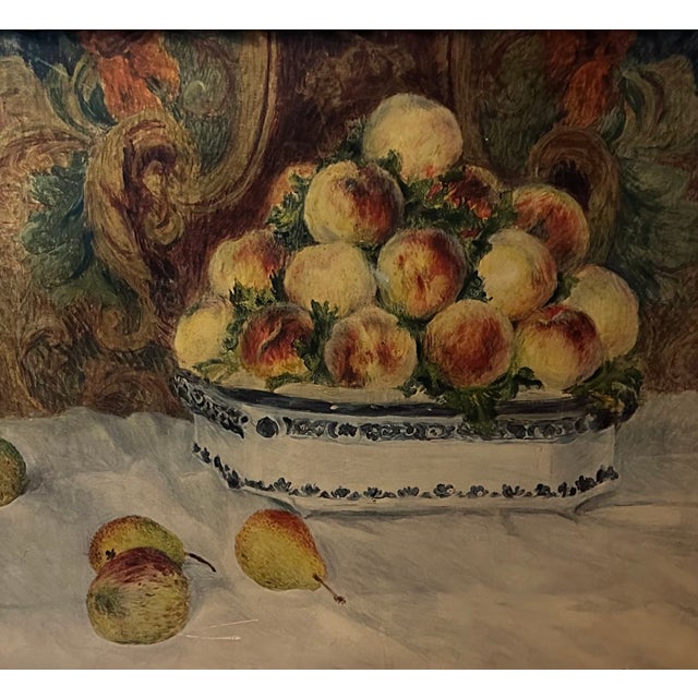 Wood “Still Life With Peaches” by Auguste Renoir 1920’s Print in 1889 Frame For Sale - Image 7 of 7