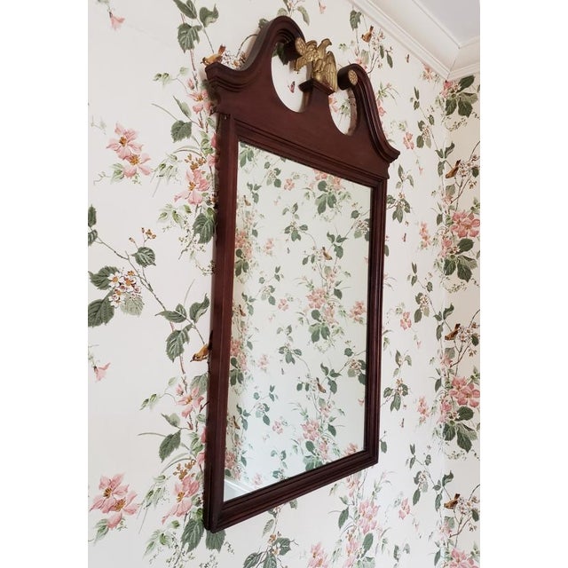 Early 20th C. American Federal Revival Mahogany Eagle Mirror For Sale - Image 4 of 7