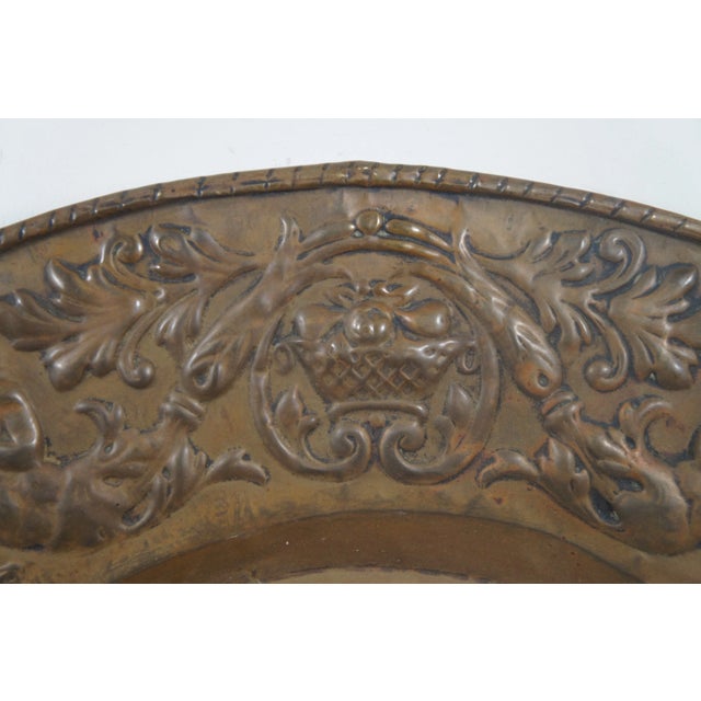 Late 19th Century Antique Copper Embossed Tavern Scene Repousse Wall Plaque Charger Platter For Sale - Image 5 of 10