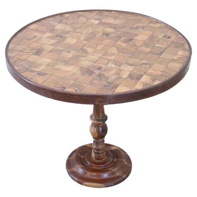 Vintage Marquetry Wood Coffee Table, 1930s For Sale