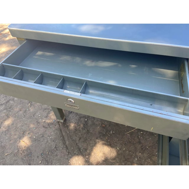 1940s Vintage Metal Tanker Desk For Sale - Image 11 of 13