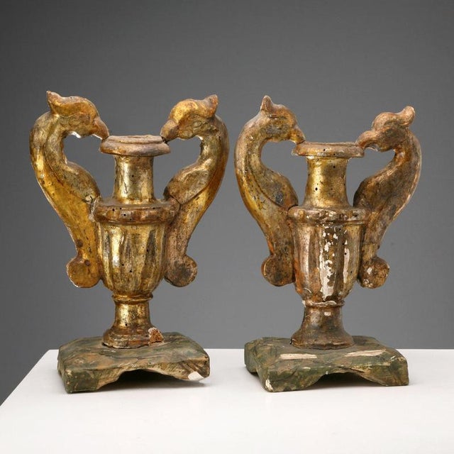 Gilded Wooden Vases in Mecca For Sale - Image 3 of 13