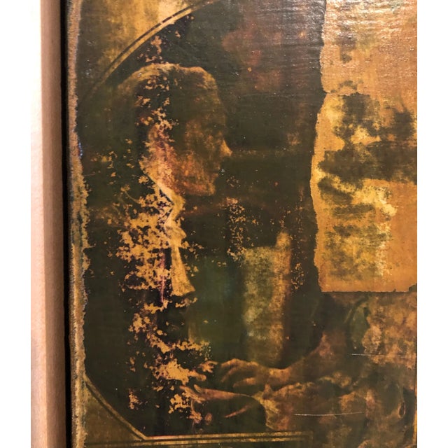 Early 21st Century Patrick LoCicero, Abstract Mixed Media Collage Oil Painting Sports, Leather Baseball Mitts For Sale - Image 5 of 13