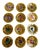 Antique French Majolica Fruit Plates from Sarreguemines, 1890s, Set of 12 For Sale