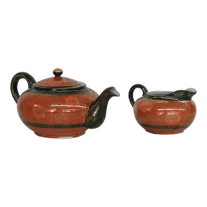 TT Takito Company Hand Painted Japan Tea Pot and Creamer - A Pair