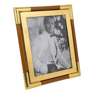 Christofle Gilded Brass and Lacquer Resin Picture Frame, circa 1970 For Sale