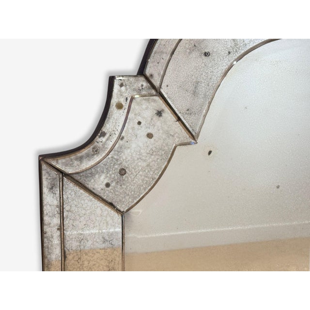Queen Anne Style, Venetian Wall Mirrors, Antiqued Beveled Glass, Dome Top For Sale - Image 4 of 9