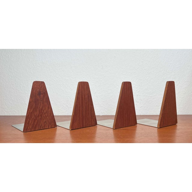 Mid-Century Modern Danish Bookends in Teak, 1960s, Set of 4, in Very Good conditions. Designed 1960 to 1969
